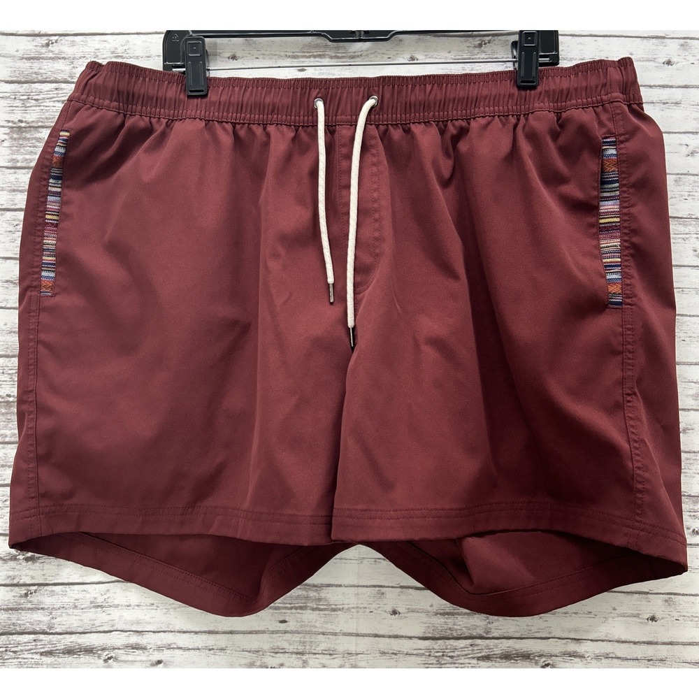 Wowie OG Casual Short 5.5" Mens 2XL Burgundy Elastic Chino Pockets Drawstring